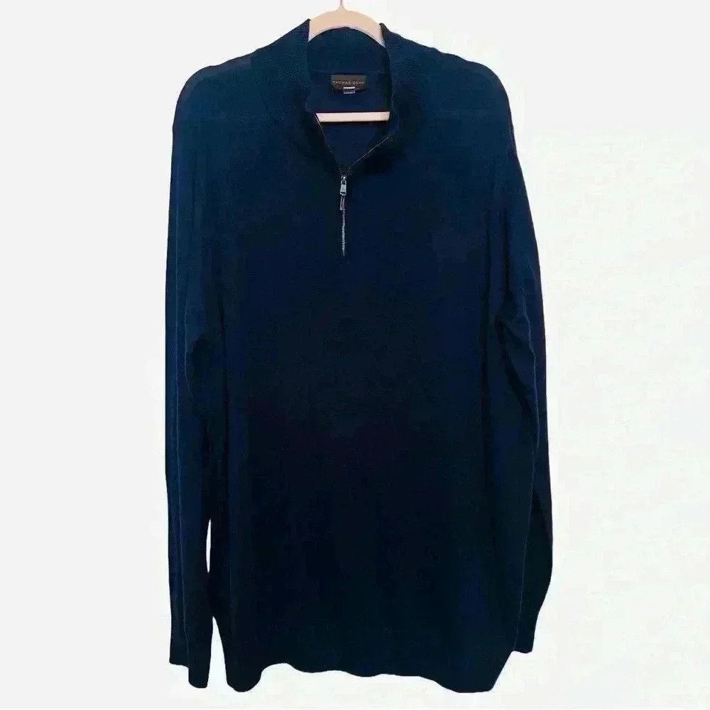 THOMAS DEAN 1/4 Zip Navy Sweater - Men’s Size XXL- NWOT Never Worn